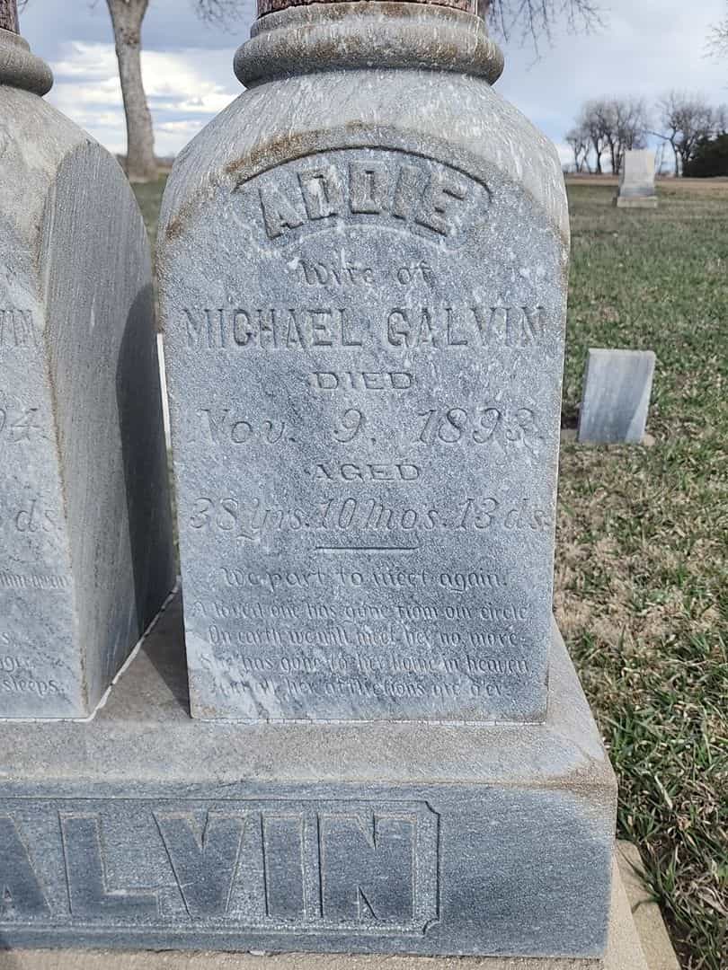 Addaline Waters "Addie" Galvin's grave. Photo 3