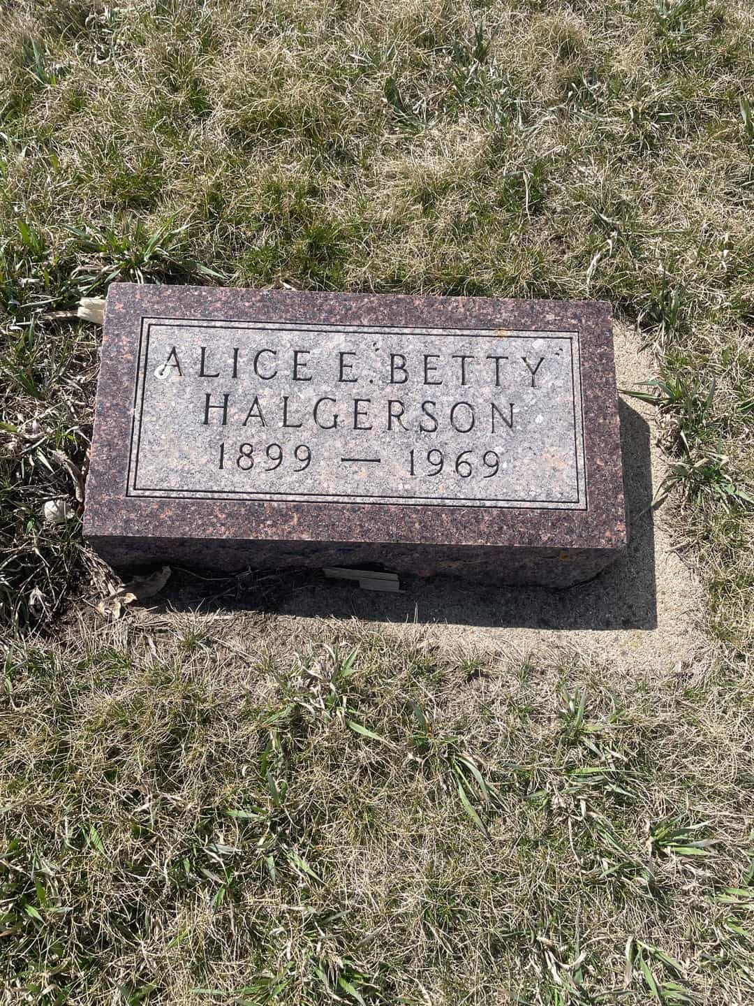 Alice E. "Betty" Halgerson's grave. Photo 1