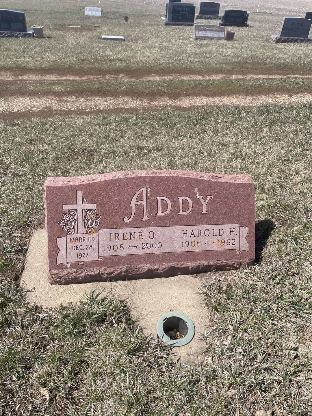 Harold H. Addy's grave. Photo 1