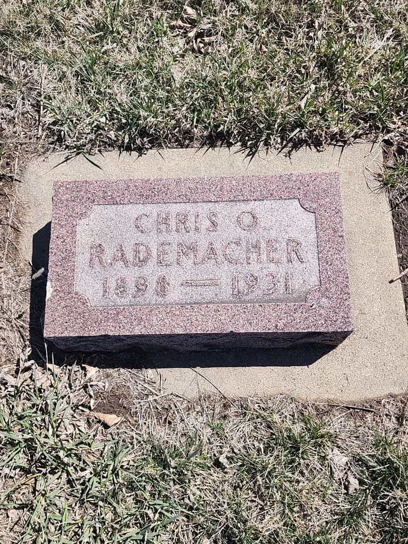 Chris O. Rademacher's grave. Photo 1