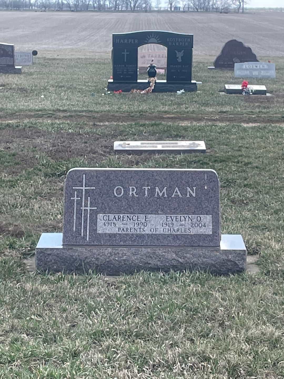 Clarence E. Ortman's grave. Photo 1