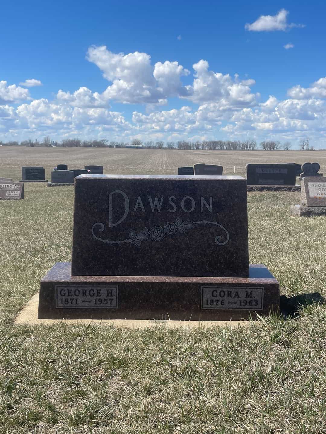 Cora May Galvin Dawson's grave. Photo 1