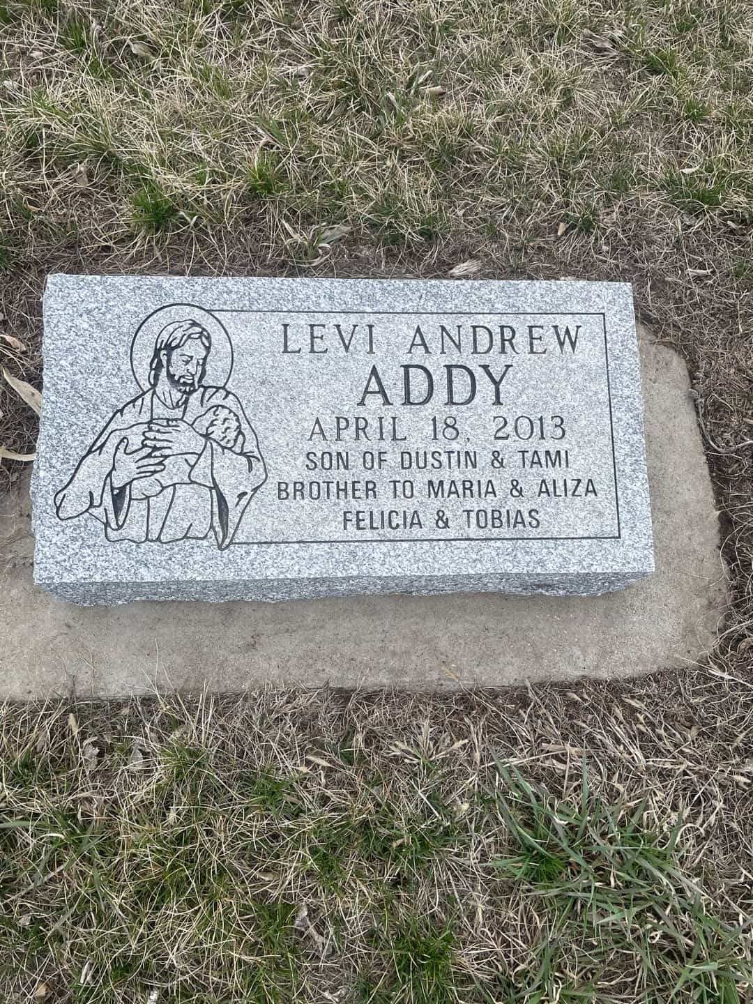 Levi Andrew Addy's grave. Photo 4