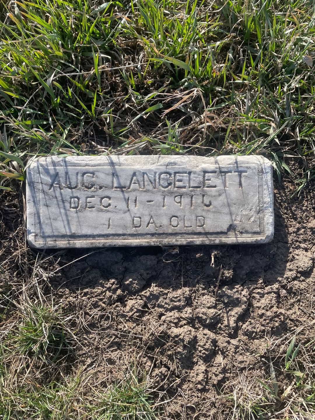 August Langelett's grave. Photo 1