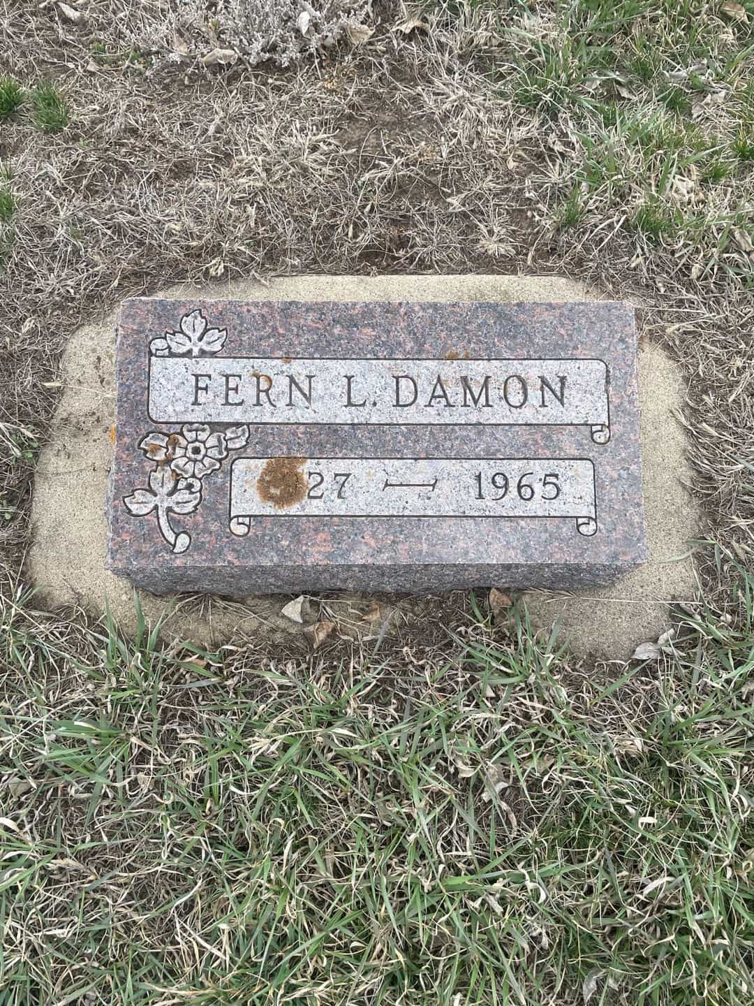 Fern L. Damon's grave. Photo 3
