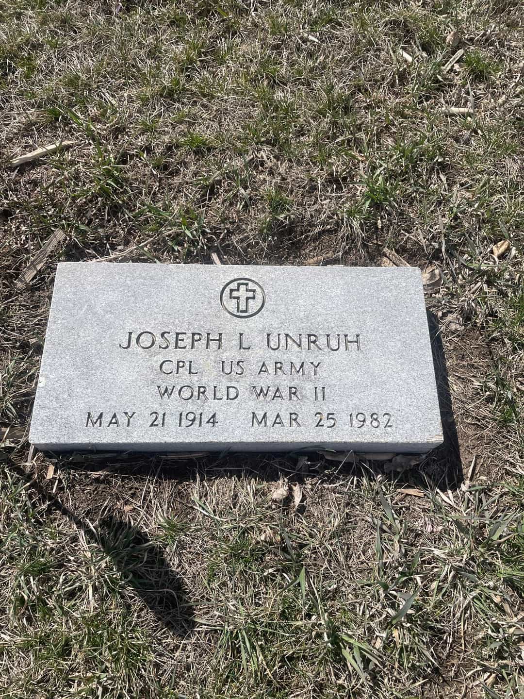 Joseph L. Unruh's grave. Photo 1