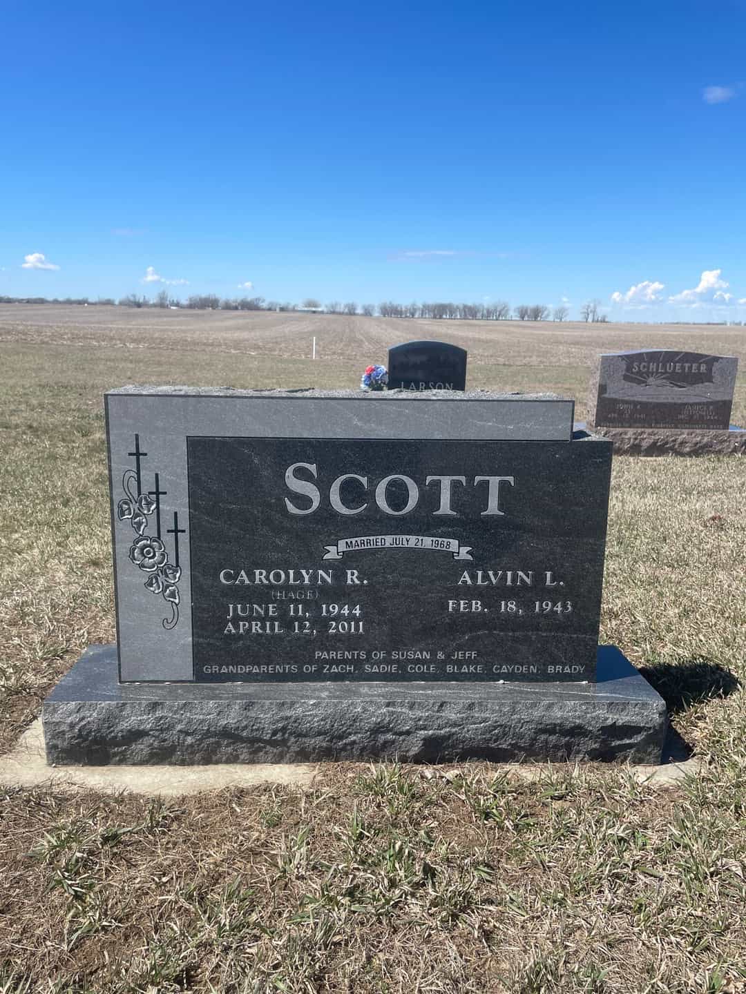 Carolyn Rae Hage Scott's grave. Photo 2