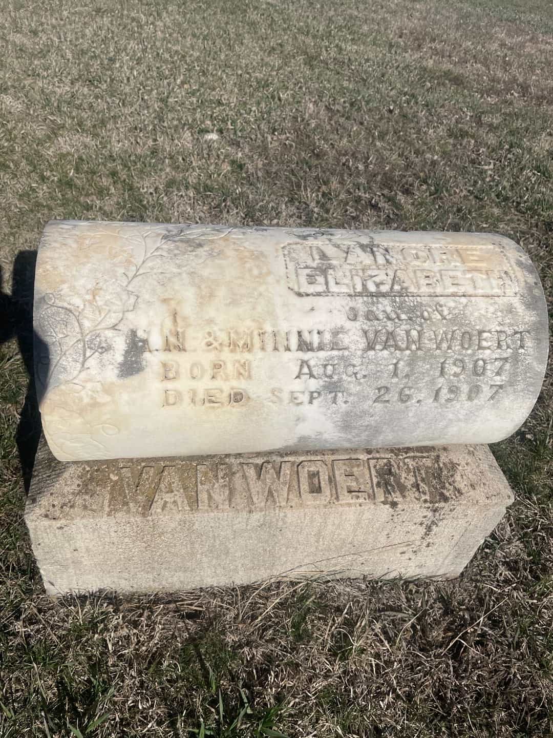 Lanore Elizabeth Van Woert's grave. Photo 3