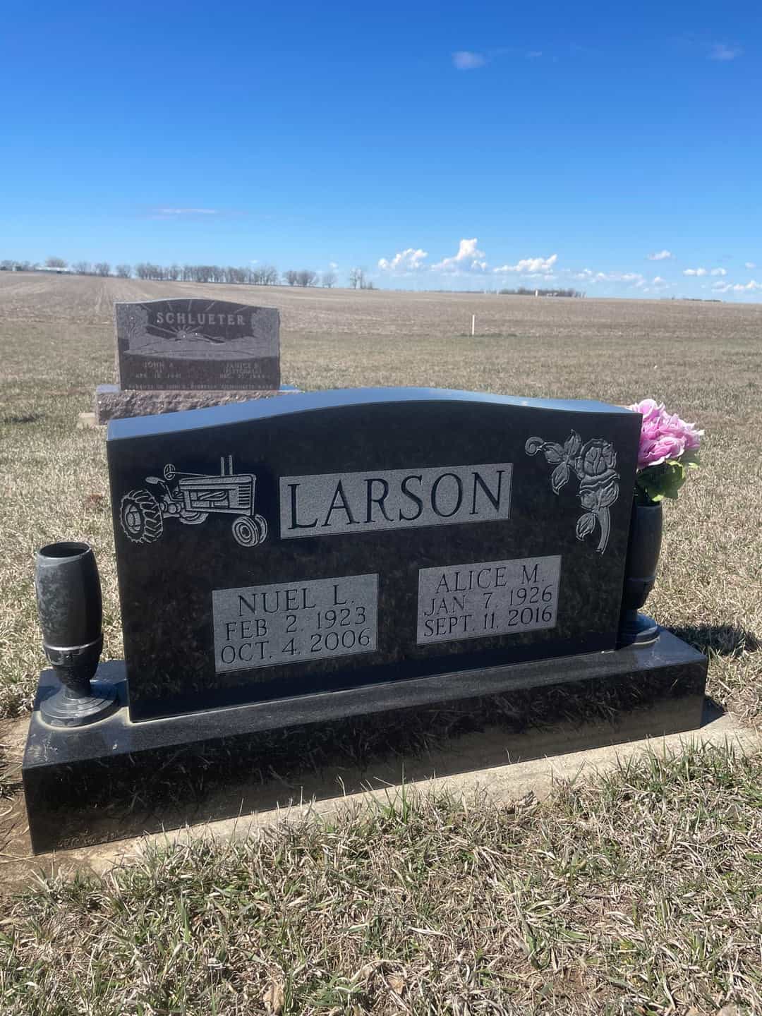 Alice Mae Larson's grave. Photo 1