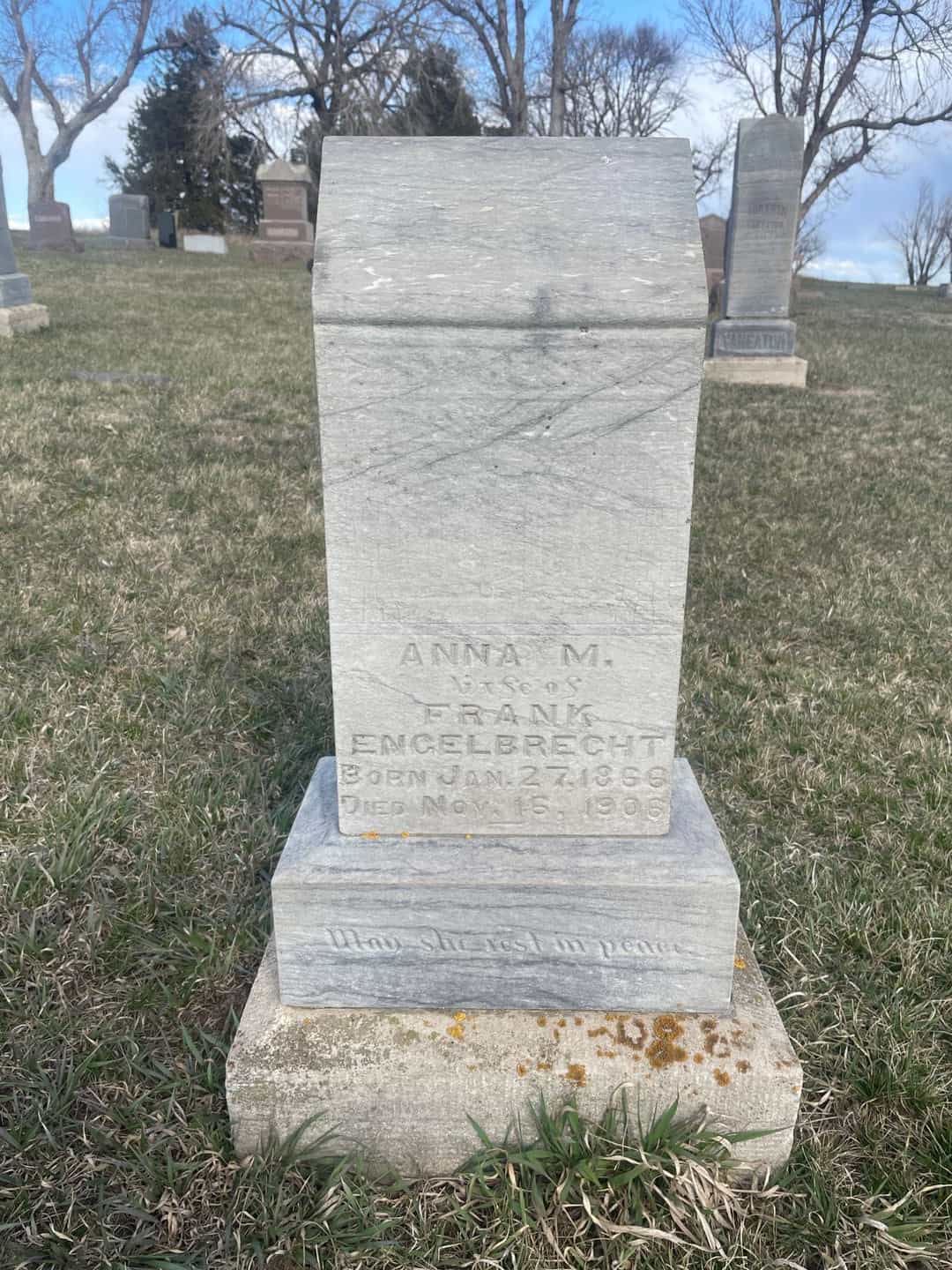 Anna M. Engelbrecht's grave. Photo 2