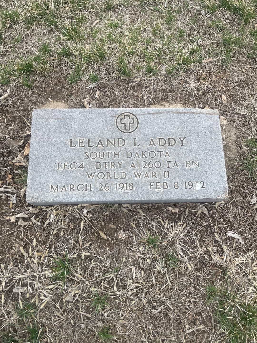 Leland L. Addy's grave. Photo 3