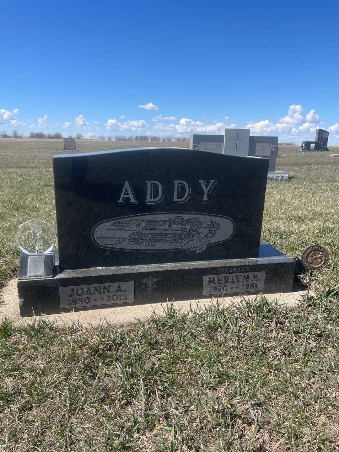 Merlyn E. "Peanut`s" Addy's grave. Photo 1