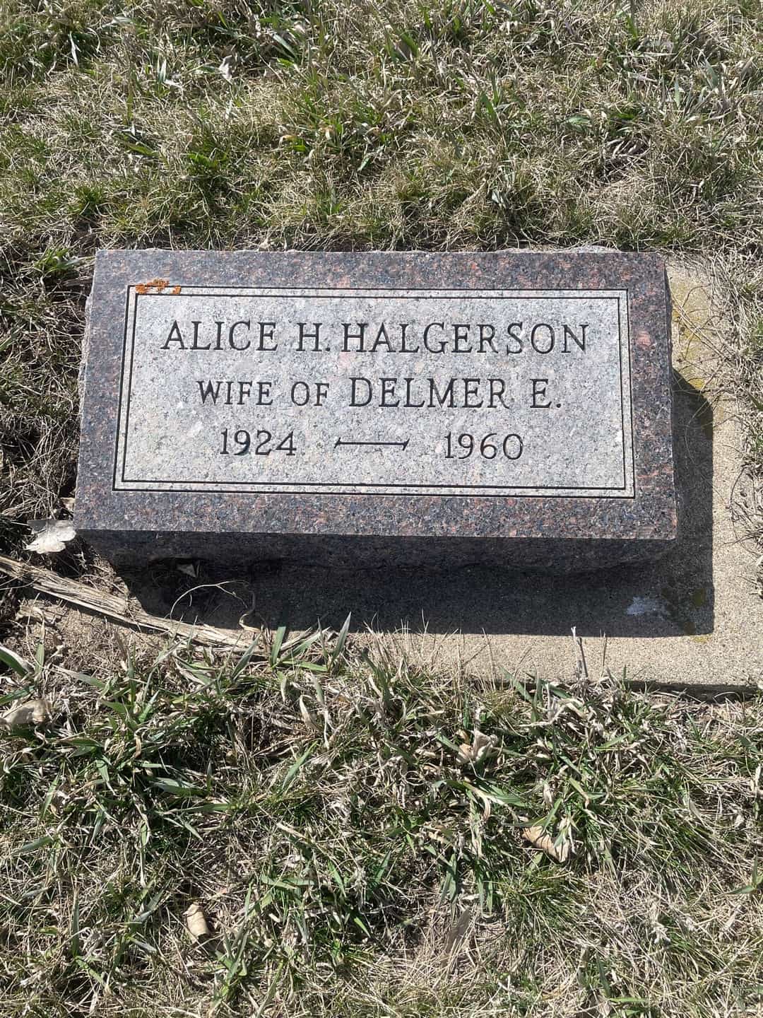 Alice H. Christenson Halgerson's grave. Photo 1